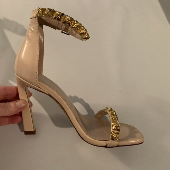 Stuart Weitzman High heel nude blush gold stud accents womens shoes - Picture 5 of 16